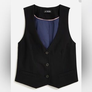 NWT J.Crew Slim-fit vest in drapey viscose ~ Sz 00 ~ Black